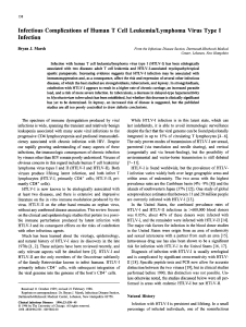 Infectious Complications of Human T Cell Leukemia/Lymphoma