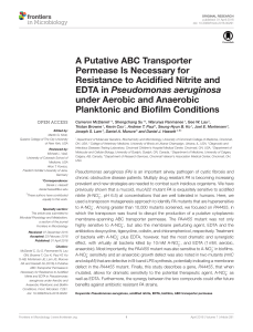 A Putative ABC Transporter Permease Is Necessary for Resistance