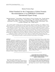 Global Standard for the Composition of Infant Formula