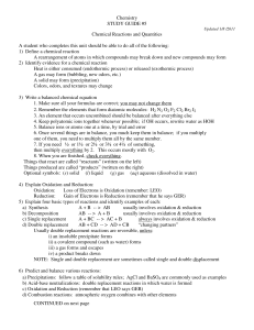 SG5 Chemical Reactions and Quantities