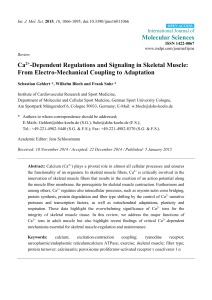 Ca2+-Dependent Regulations and Signaling in Skeletal Muscle