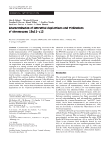 Characterisation of interstitial duplications and triplications of