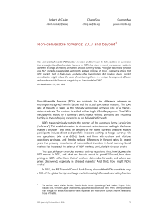 Non deliverable forwards: 2013 and beyond