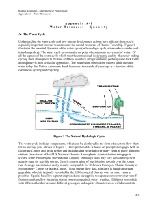 Appendix A-1 Water Resources – Quantity A. The Water Cycle