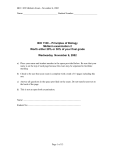 BIO 1109 – Principles of Biology Midterm examination 2 Worth either