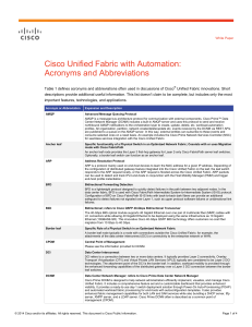 Cisco Unified Fabric with Automation: Acronyms and Abbreviations