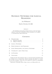 Bayesian Networks for Logical Reasoning
