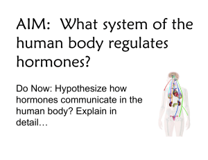 AIM: What system of the human body regulates hormones?