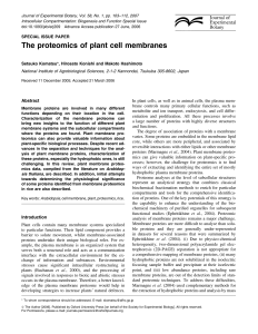 The proteomics of plant cell membranes