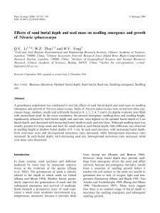 Effects of sand burial depth and seed mass on seedling emergence