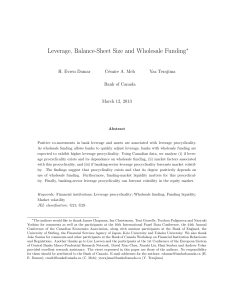 Leverage, Balance Sheet Size and Wholesale Funding