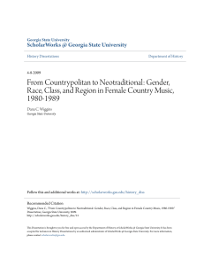 Gender, Race, Class, and Region in Female Country Music, 1980