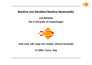 Relative and Modified Relative Realizability