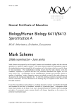 A-level Human Biology Mark scheme Unit 5 - Inheritance