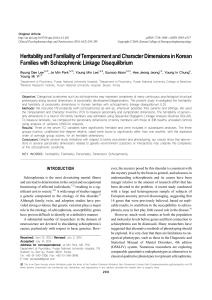 Heritability and Familiality of Temperament and Character