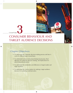 Chapter 3 Consumer Behaviour and Target Audience Decisions