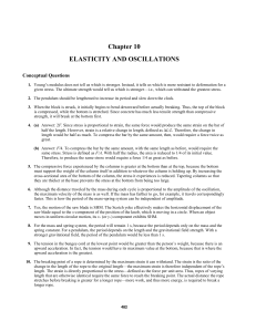 Chapter 10 ELASTICITY AND OSCILLATIONS