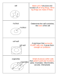 cell Basic unit of structure and function of all living things. All liv