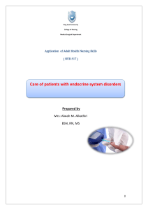 Care of patients with endocrine system disorders