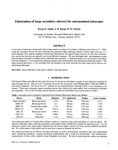 Fabrication of large secondary mirrors for astronomical telescopes