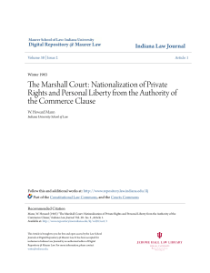 The Marshall Court: Nationalization of Private Rights and Personal