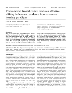 Ventromedial frontal cortex mediates affective shifting in