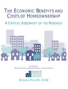THE ECONOMIC BENEFITS AND COSTS OF HOMEOWNERSHIP
