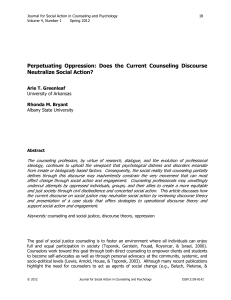 Perpetuating Oppression: Does the Current Counseling Discourse