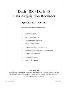 Dash 18X / Dash 18 Data Acquisition Recorder