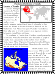 Canada Population Distribution Reading Activity