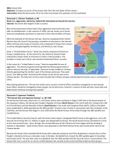DBQ: Korean War Objective: Compare accounts of the Korean War