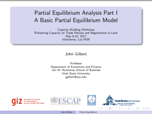 9. A Basic Partial Equilibrium Model, by John Gilbert
