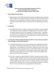 Consultation response: Higher Education Wales PDF 297 KB