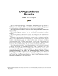 AP Physics C Review Mechanics