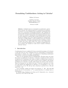 Formalizing Undefinedness Arising in Calculus