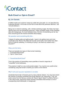 Bulk Email or Opt-in Email?