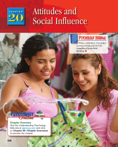 Chapter 20: Attitudes and Social Influence