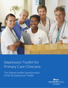 Depression Toolkit - Patient Health Questionnaire (PHQ