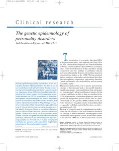 Genetic epidemiology of personality disorders