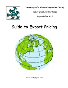 Export Bulletin No. 5 – Guide to Export Pricing