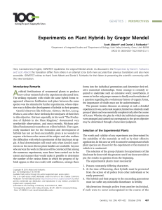 Experiments on Plant Hybrids by Gregor Mendel