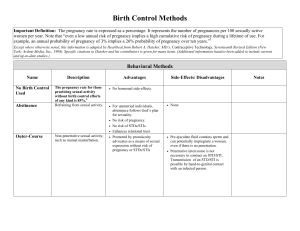 Birth Control Methods - Heartbeat International