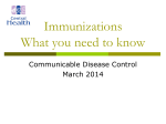 Immunizations What you need to know