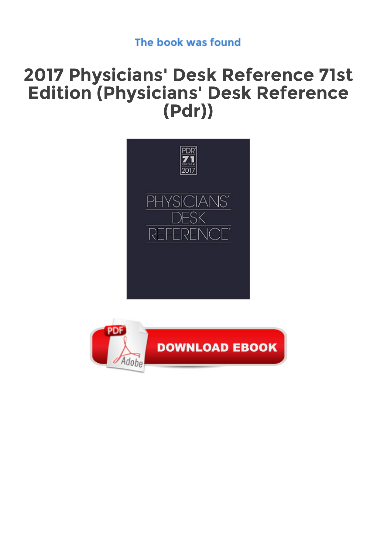 Physicians Desk Reference Pdr