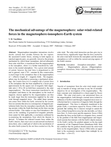 The mechanical advantage of the magnetosphere