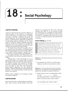 Chapter 18 Social Psychology