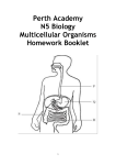 Perth Academy N5 Biology Multicellular Organisms Homework Booklet