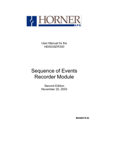 User Manual for theHE693SER300- Sequence of Events Recorder