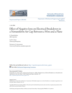 Effect of Negative Ions on Electrical Breakdown in a Nonuniform Air