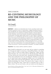 Recentering Musicology and the Philosophy of Music